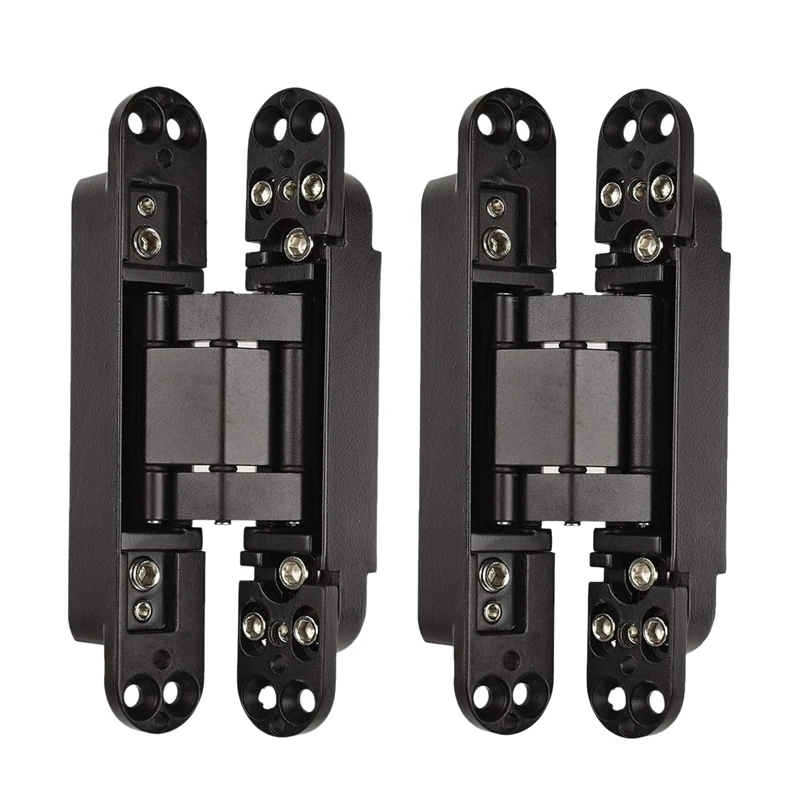 

Hot 2Pcs 6 Inch Concealed Door Hinges Invisible Hinges Concealed Hinges 180 Degree Swing Hinge 3 Way Adjustable Butt Hinge