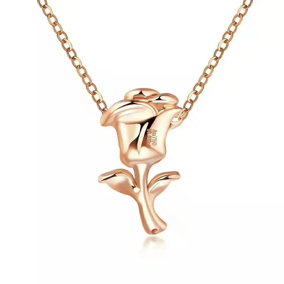 Романтическая подвеска в виде розы из натурального золота 18 К Очаровательное