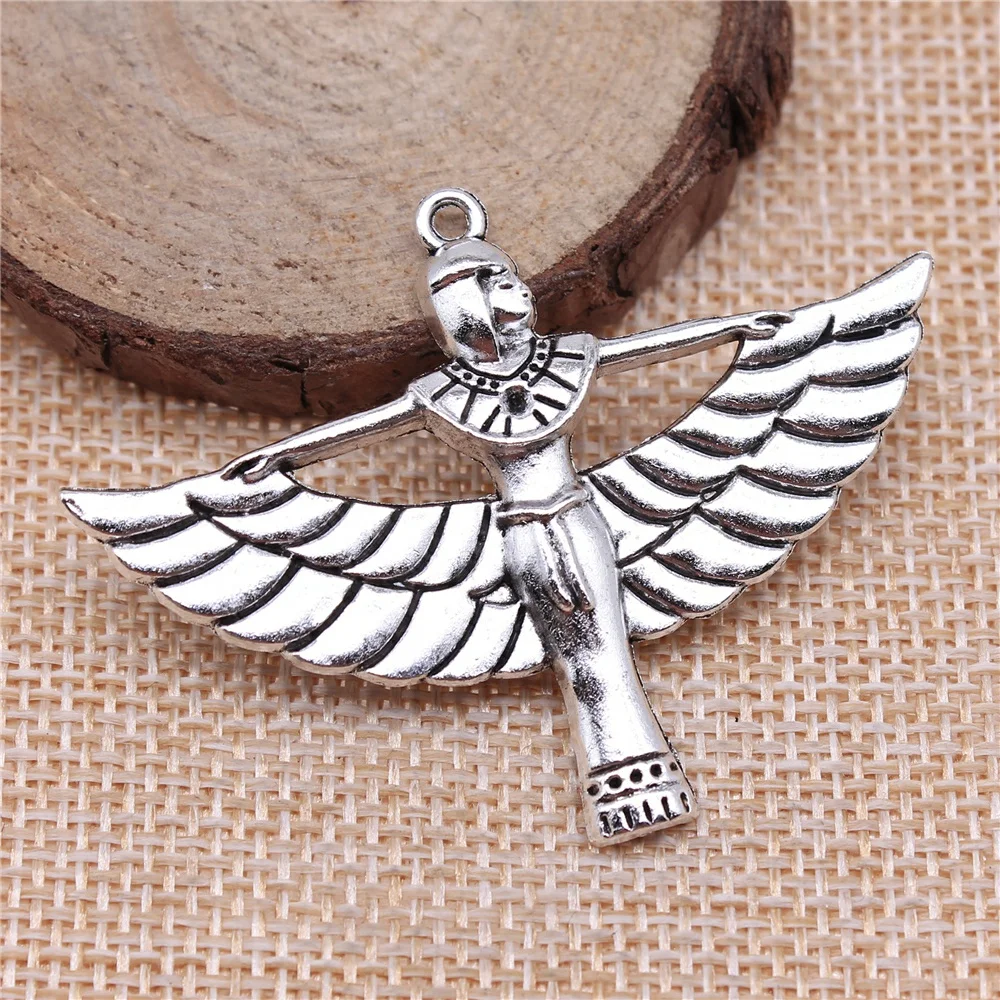 

Findings For Diy Handmade 2pcs 42x56mm Antique Silver Color Egypt Goodness Winged Woman Charms