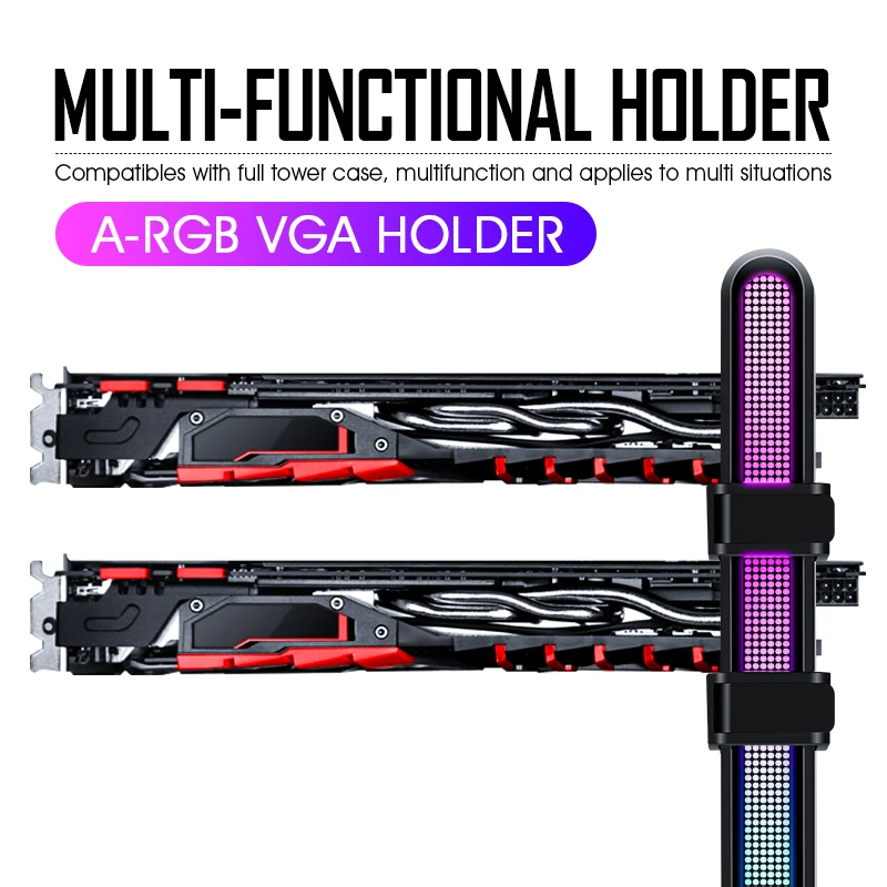 darkflash graphics card bracket vga holder jack desktop computer case 5v3pin argb video card gpu water cooling kit support stand free global shipping