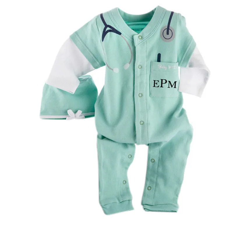 Детский комбинезон для косплея костюм пожарного доктора из хлопка новорожденных