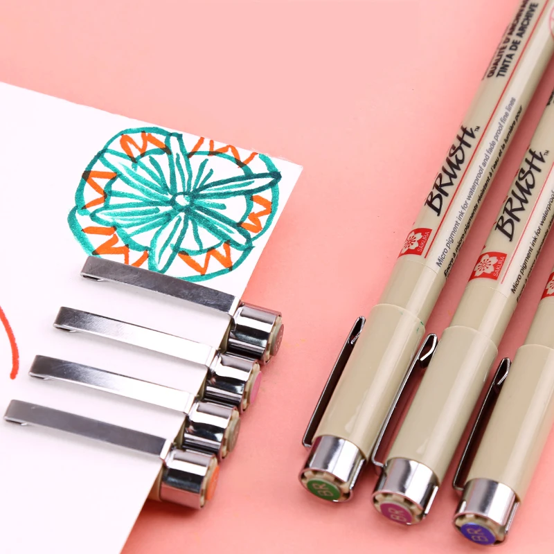 1pcs SAKURA Soft Head Line Pen BRUSH Comic Hand-painted Color Writing Brush Waterproof Lower Case Stationery | Канцтовары для офиса