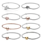 100% 925 пробы Серебряный карат сковорода браслет магазин поверхность прозрачный браслет подходит для фотографий