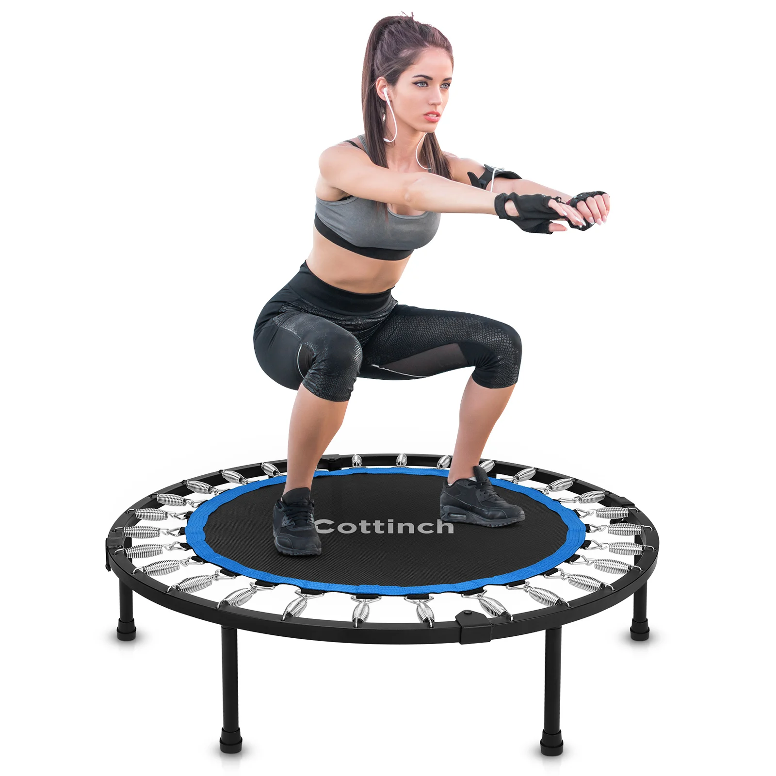 

Rimdoc 40" Fitness Trampoline Silent Flexible Step Board Stand-Up Intense Butt and Leg Muscle Training Workout Gym Weight Loss