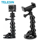TELESIN Автомобильная присоска для DJI Action 2 гибкий держатель на стекло для GoPro 10 9 8 7 Insta360 One x2 SJCAM EKEN phone