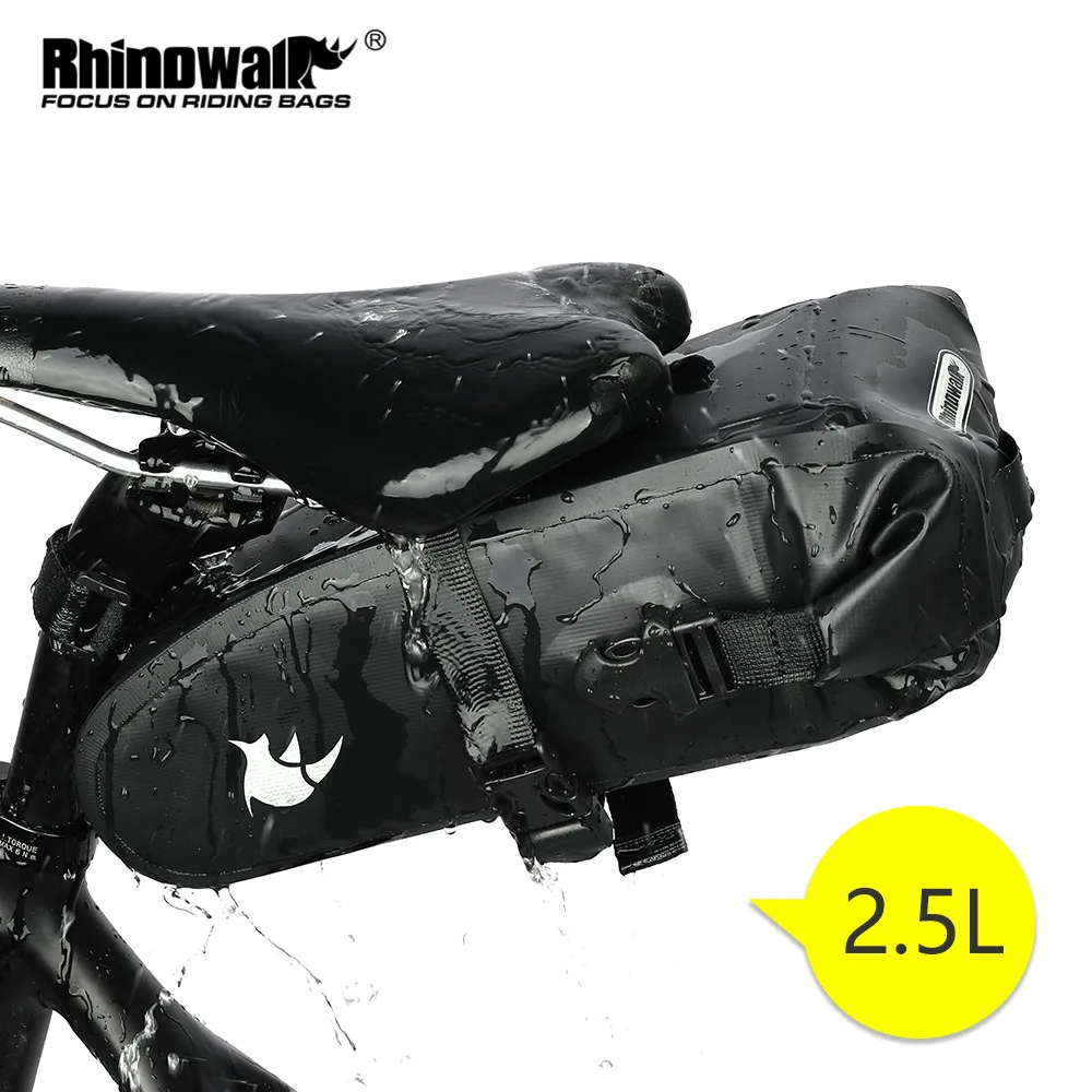 Rhinowalk  Bicycle Saddle Bag 1.5L 2.5L Full Waterproof Cycling Seat Bag MTB Road Repair Tools Bag Bike Tail Pack Accessories