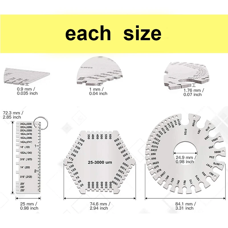 3 модели металла сварочный датчик толщиномер провода и круглый двухсторонний