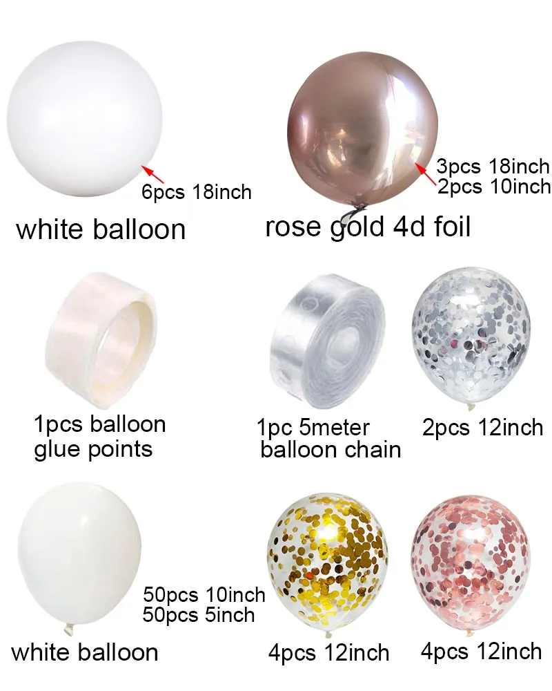 Белый воздушный шар комплект гирлянды золотой арка Свадебный | Дом и сад