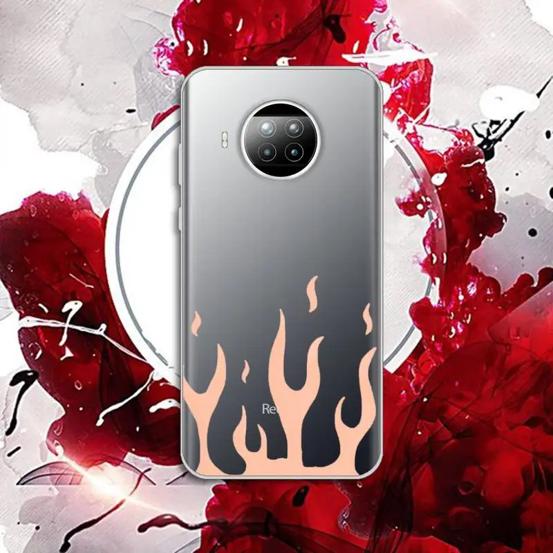 

Flame fire color pattern Phone Case Transparent for Xiaomi Redmi note 10 t 8 9 pro lite 11