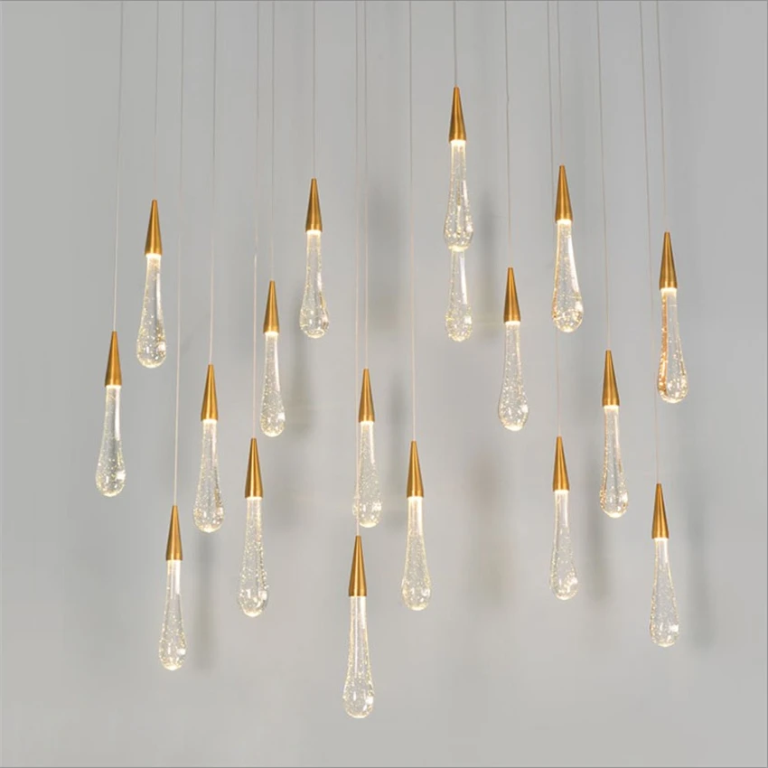 Современные хрустальные прозрачные бронзовые подвесные светильники для