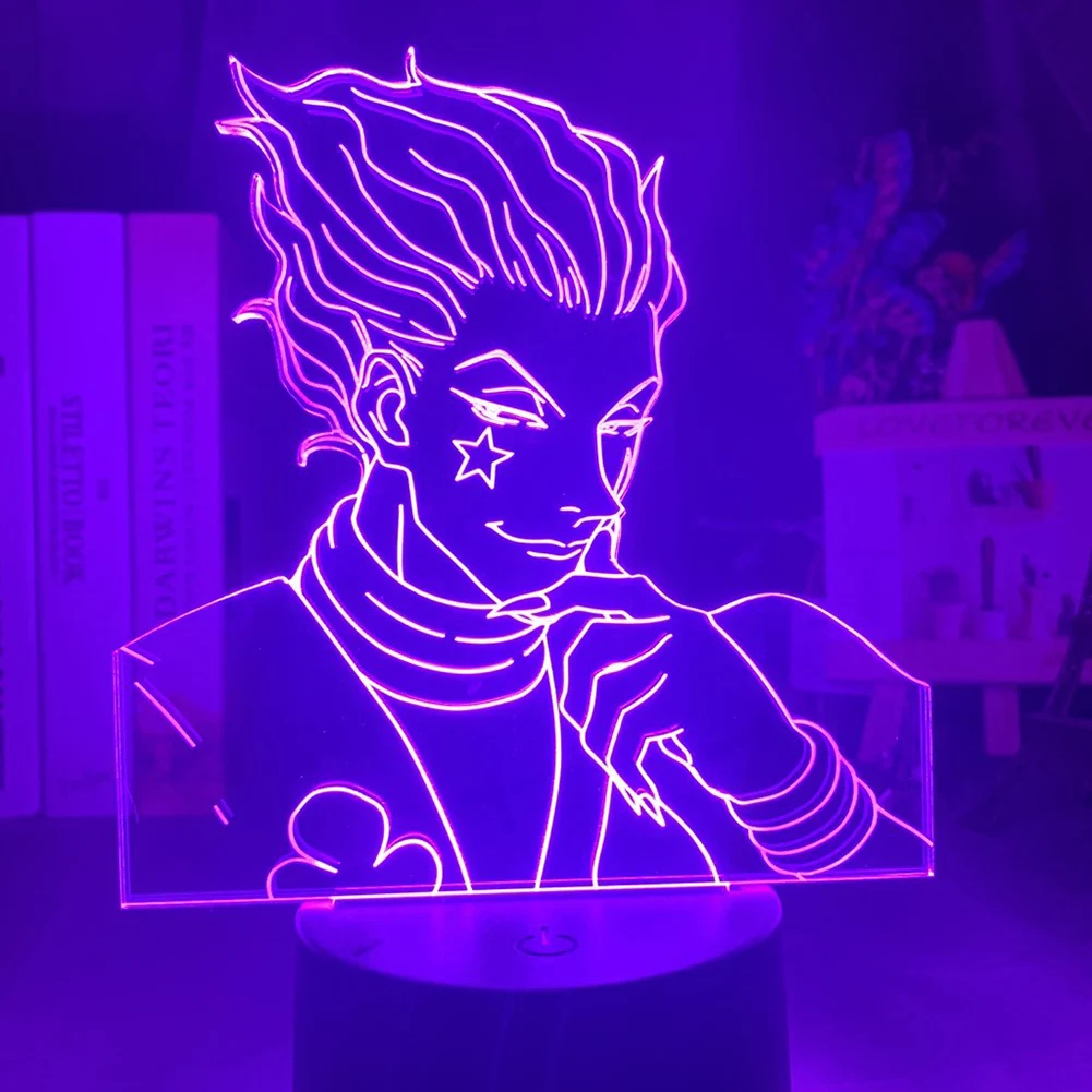 

3D Illusion Led Night Light Lamp Anime Lamps Hunter X Hunter Kurapika Figure for Kid Room Decor For Childrens Birthday Xmas Gift