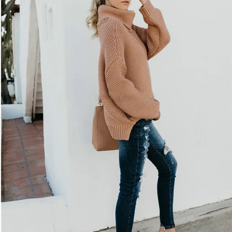 Вязаный длинный Рождественский свитер женская зимняя одежда женский