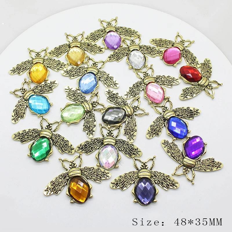 

New 5 Pieces Metal Rhinestone Chic Insect Bee Brooch Birthday Party Wedding Clothing Jewelry Accessories