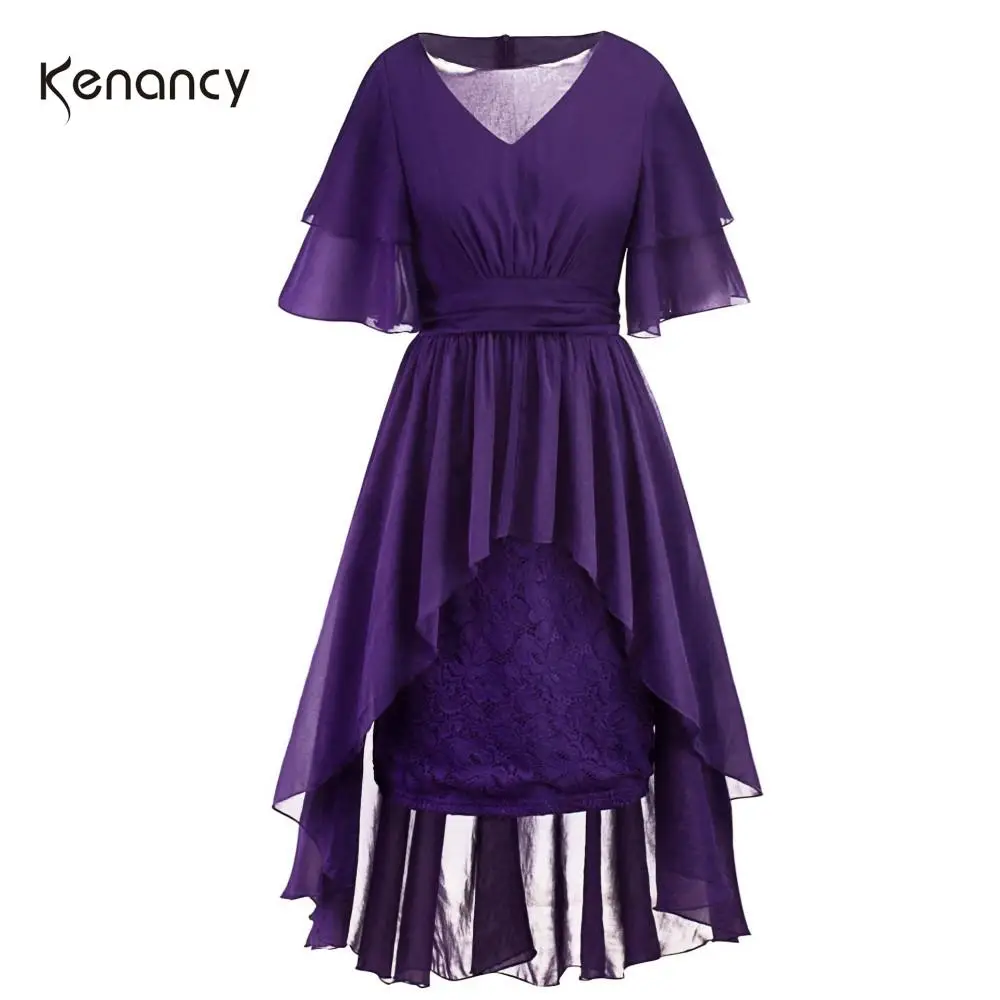 Женское бальное платье Kenancy кружевное шифоновое в стиле ретро с v образным