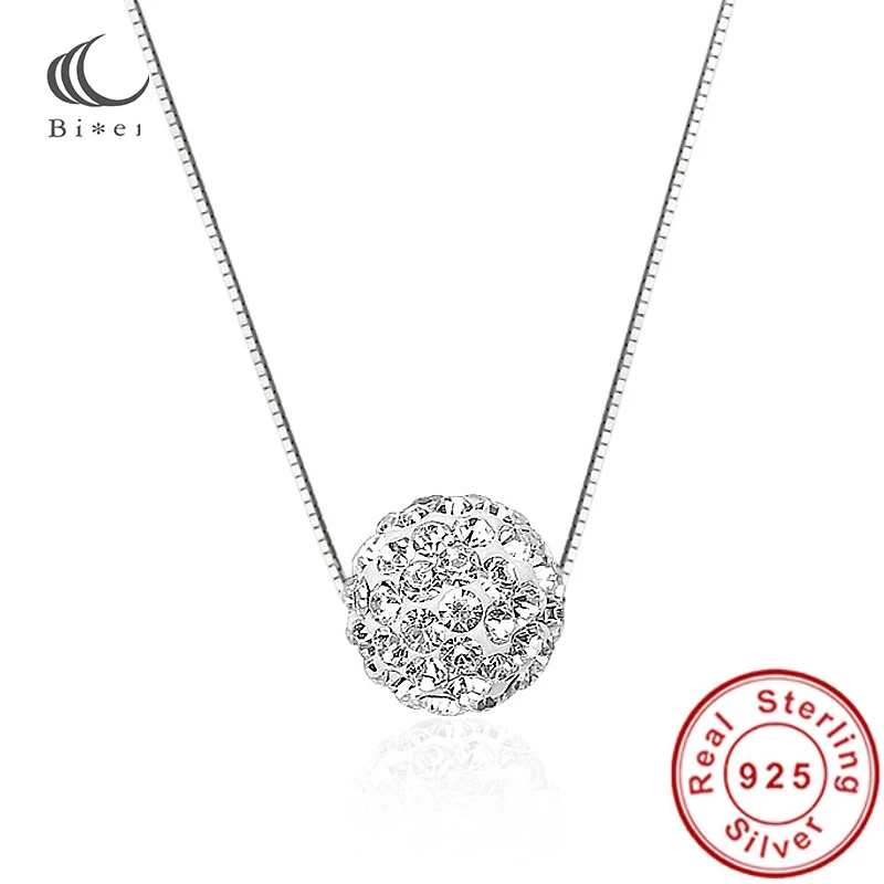 Серебряного цвета ожерелья круглые полностью Стразы Подвеска с кристаллом