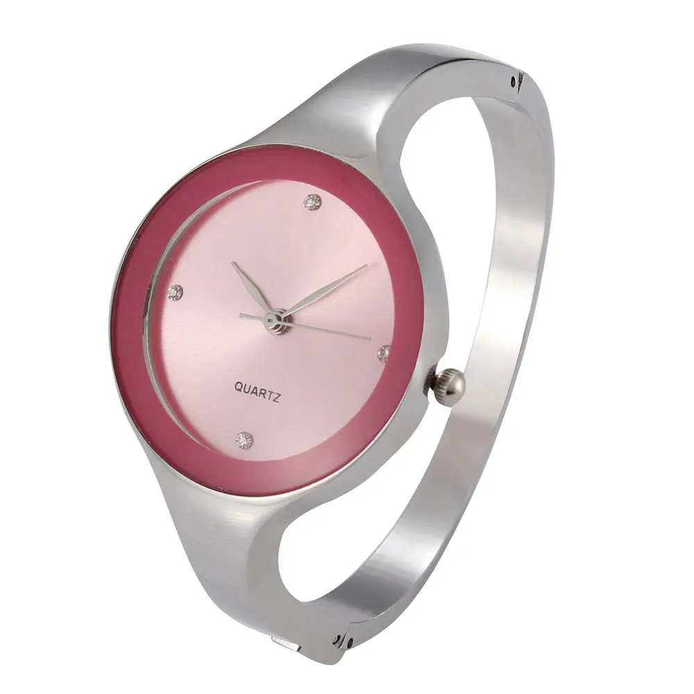Pink Larger size Топ люксовый бренд Модные кварцевые женские часы дамские браслет из нержавеющей стали Часы повседневные часы Женское платье подарок Relogio Новинка - Цвет: Pink Larger size