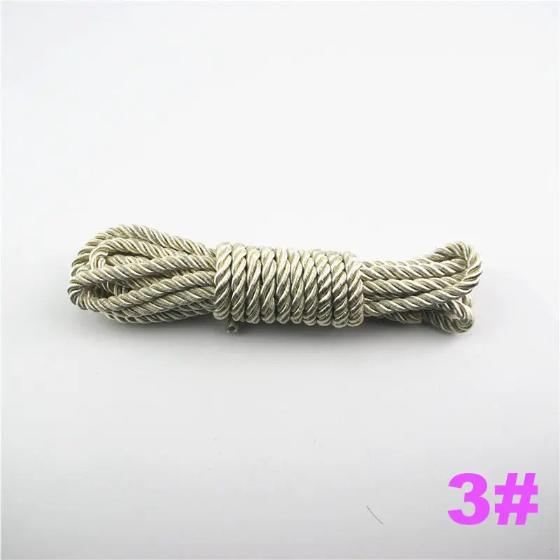 DIY Cord Jewelry findings 5 мм сплошной цвет 3 плетеный шнур нить декоративная скрученная атласная полиэфирная нить 10 м/шт. DS220 - Цвет: 3