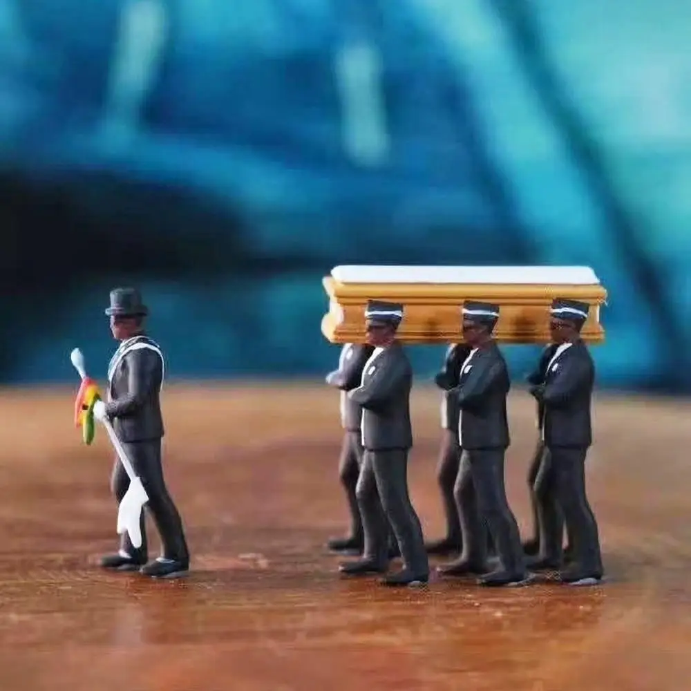 1:64 3 5 см мини-Гана переносной гроб кукла танцующий модель команды фигурка
