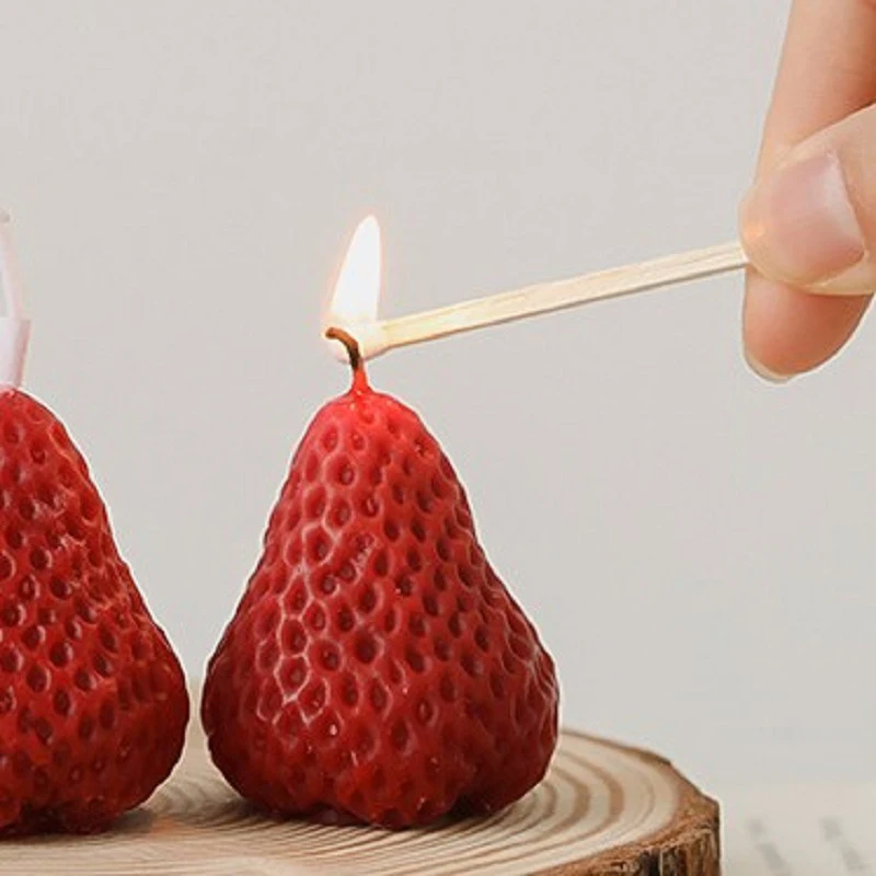 

Creative Strawberry Candle Silicone Mold DIY Fruit Series Aroma Candle Mold Soy Wax Scented Candle Mould Birthday Wedding Candle