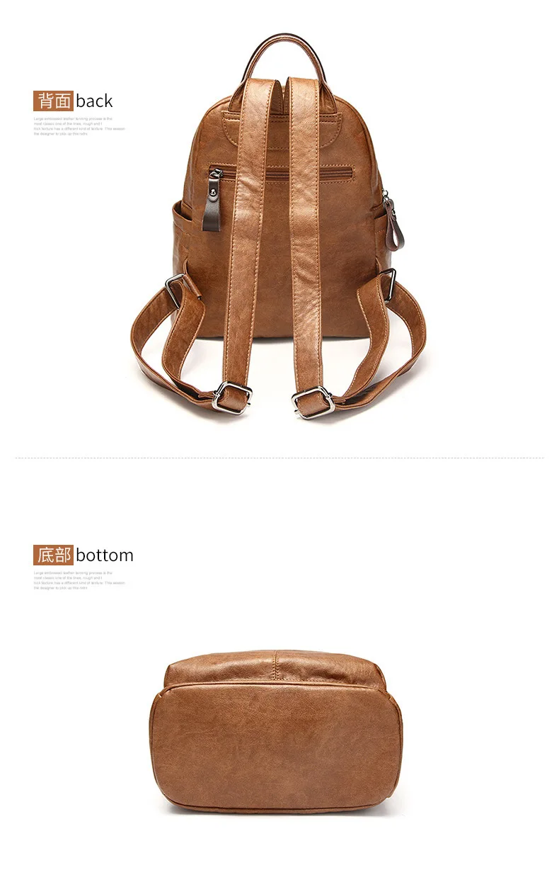 

Large Korean Backpack Women Mochila Feminina Soft Leather Mini Backpack School Bags for Teenage Girls Travel Cute Backpack