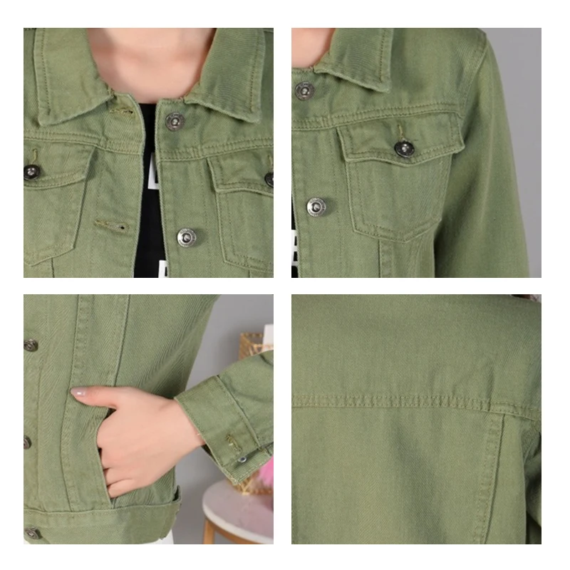 

Women 2019 New Fashionable Pink Denim Jackets Casual Korean Long Sleve Basic Short Jean Jacket Vintage Harajuku Coats