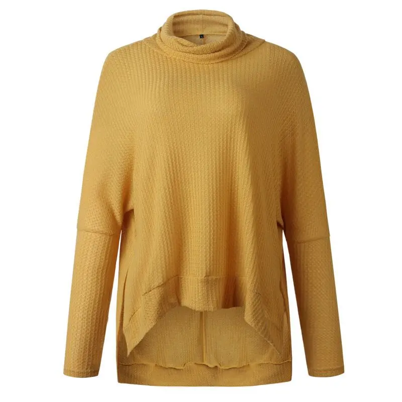 

Autumn Women Turtleneck Sweaters Solid Color Oversize Loose Ladies Knitwear Jumper Warm Clothes Pullover Pull