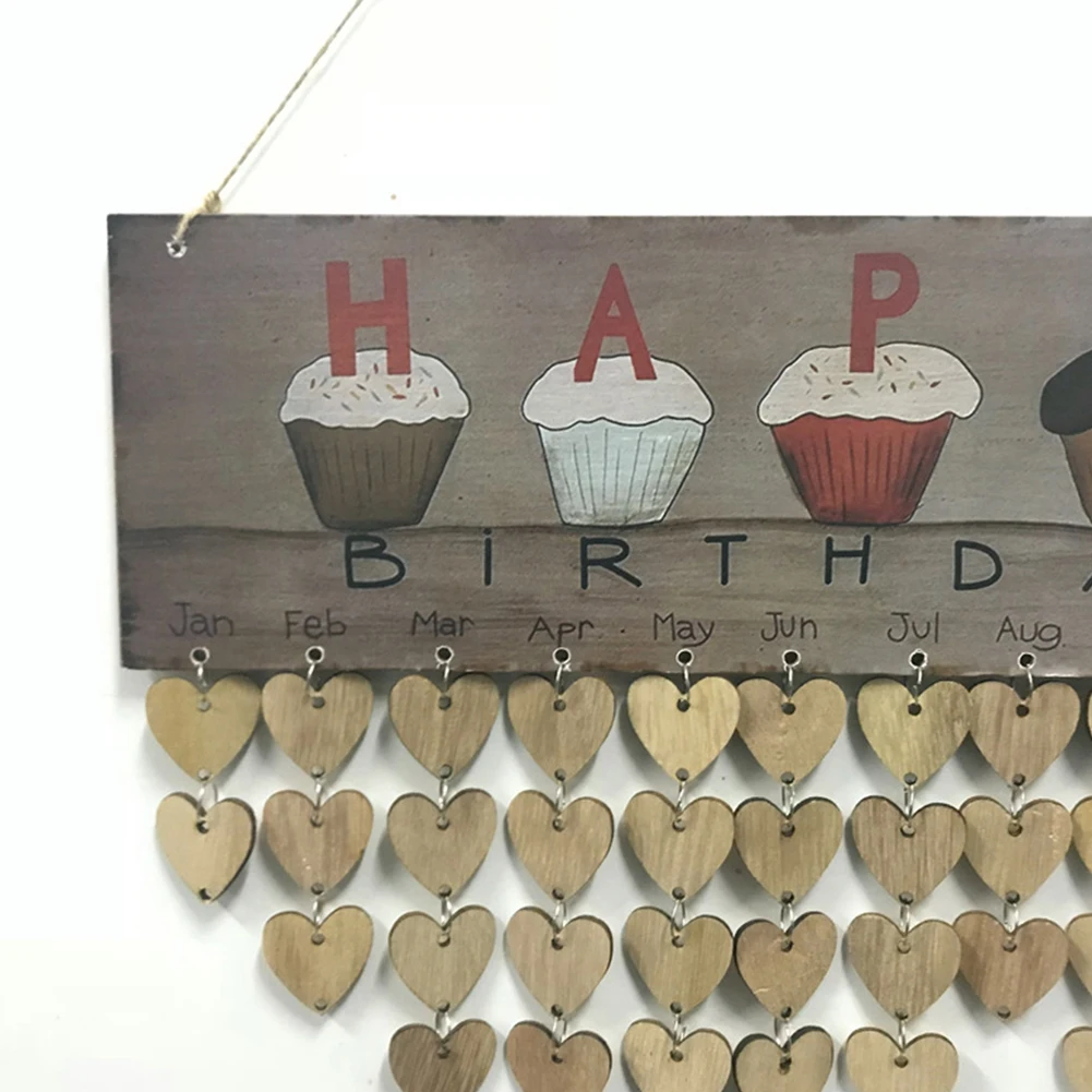 

Family Birthday Calendar Birthday Special Days Reminder Wall Hanging Birthday Reminder With Heart Shape Pendant For Home Decor