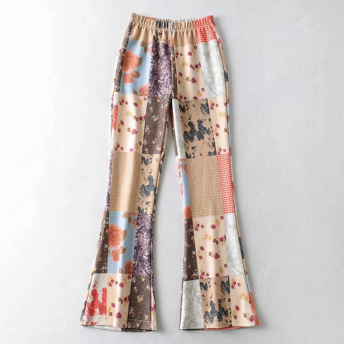 

Повседневные широкие брюки-макси с цветными блоками DLZK059