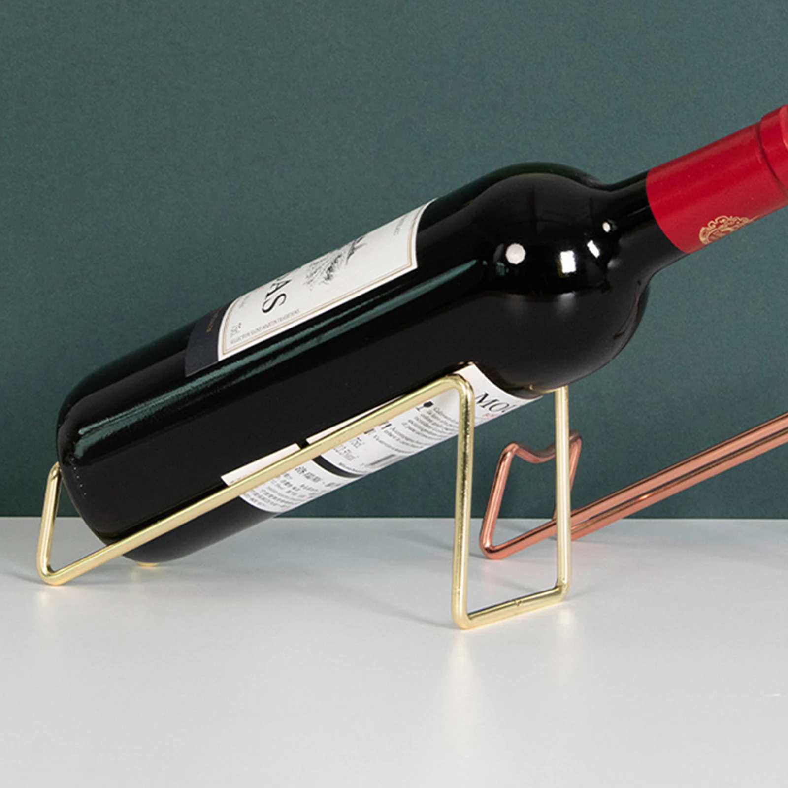 

Red Wine Beer Wine Holder Organizer Simple Electroplating Craft Stainless Steel Wine Rack Household Wine Bottle Accessories