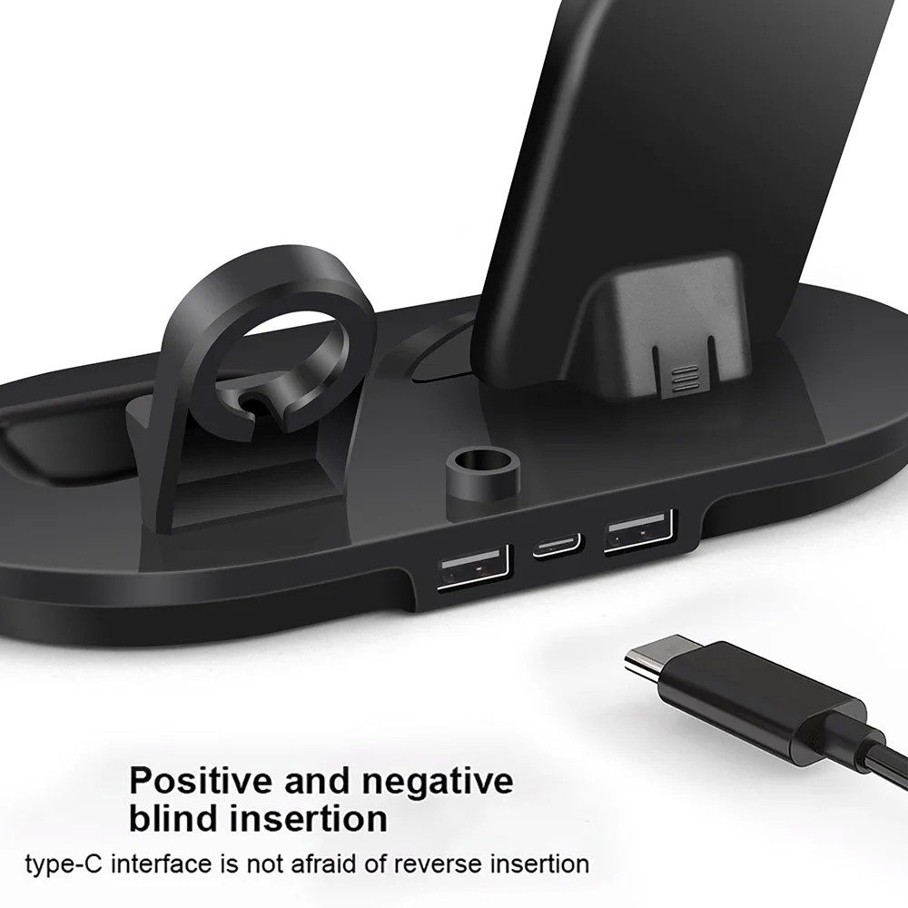 

FDGAO 15W Qi Wireless Charger Station For iPhone 12 11 XS XR X 8 Fast Charging Dock Stand For Apple Watch 6 5 4 3 2 Airpods Pro