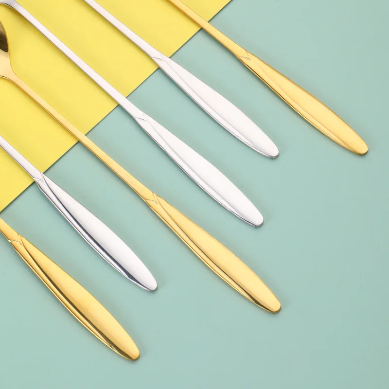 

304 stainless steel cherry blossom spoon flower spoon long handle ice spoon dessert coffee stirring spoon