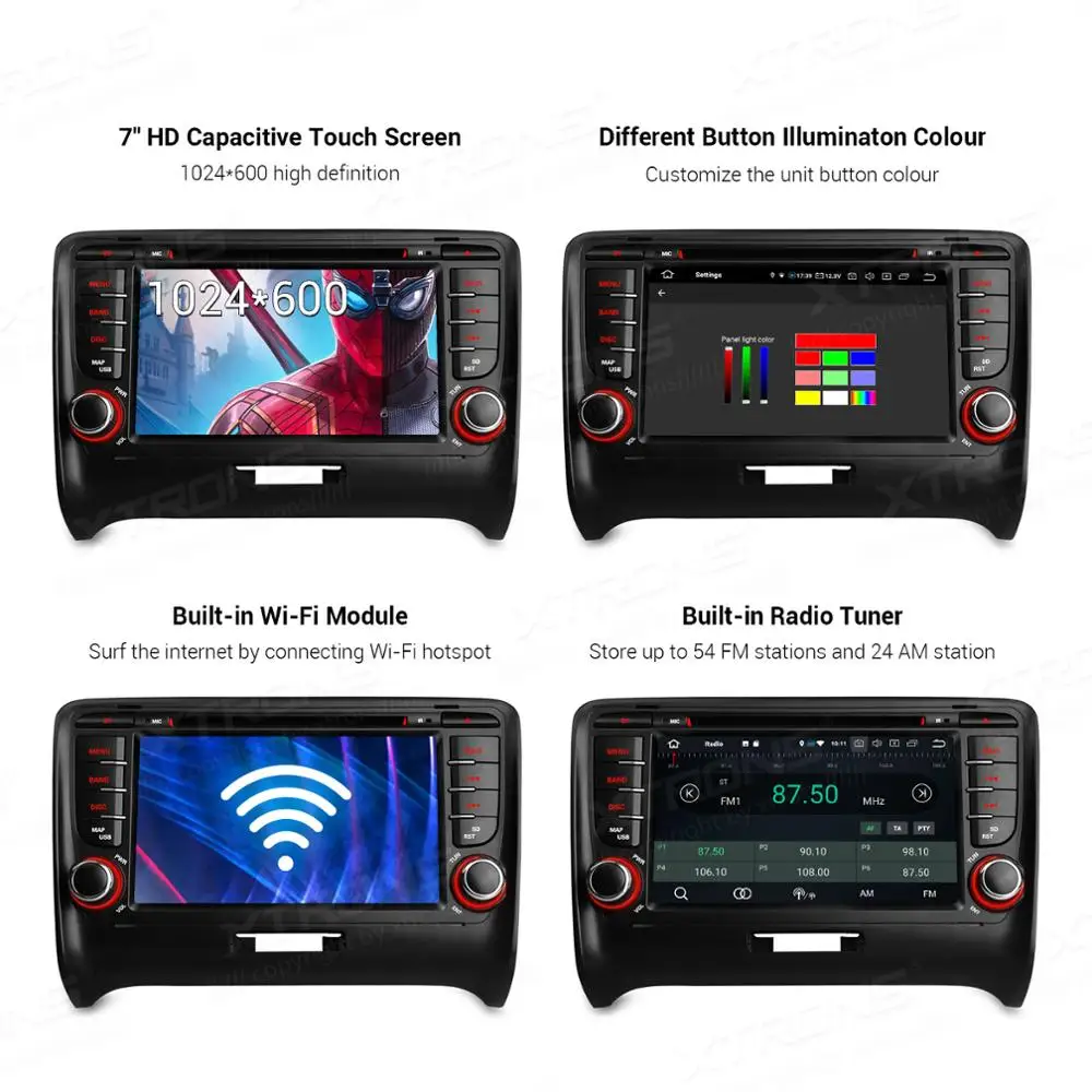 XTRONS Android 9,0 PX5 Octa Core gps навигации автомобильное радио DVD плеер OBD для Audi TT MK2 8J 2006 2007 2008 2009 2010 2011 2012