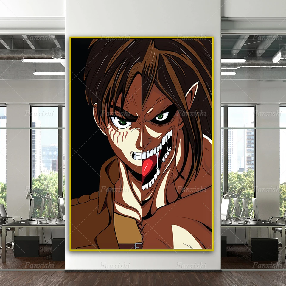 

Attack On Titan Eren Japanese Anime Canvas Poster And Prints Wall Art Painting Home Decor Pictures Modern Living Room Cuadros