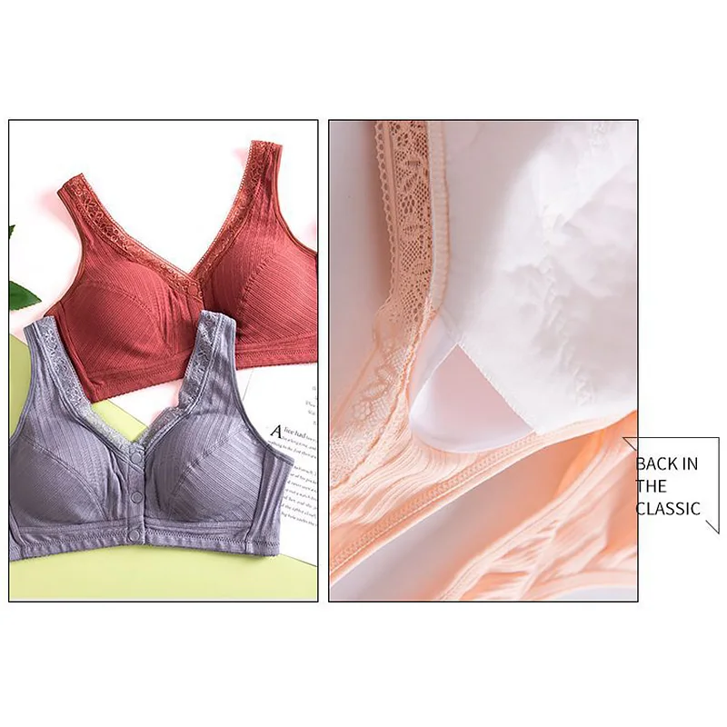 Новинка модное нижнее белье с пуговицами спереди женские хлопковые Бюстгальтеры