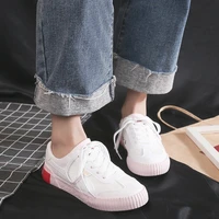 little white shoes female 2021 new canvas shoes students all match flat shoes street photography hong kong style board shoes