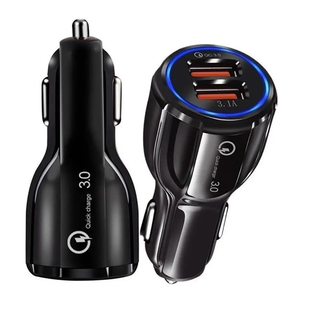 Автомобильное зарядное устройство для сигарет 12 В USB QC 3 0 быстрая зарядка 2