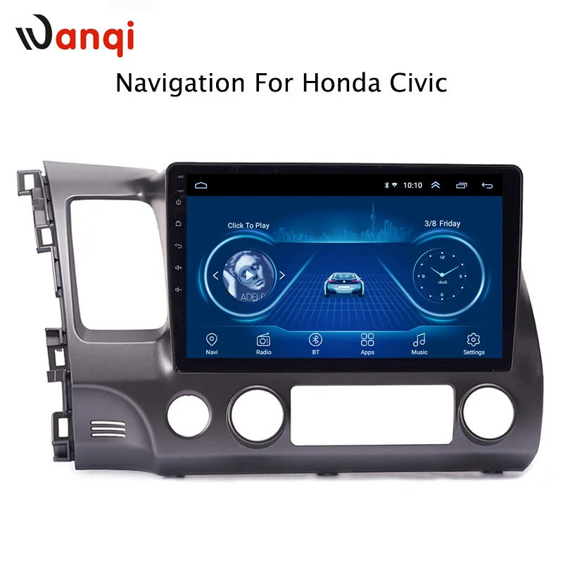 Wanqi Android 9 1 автомобильный DVD аудио Радио мультимедийный плеер 10 дюймов для Honda Civic