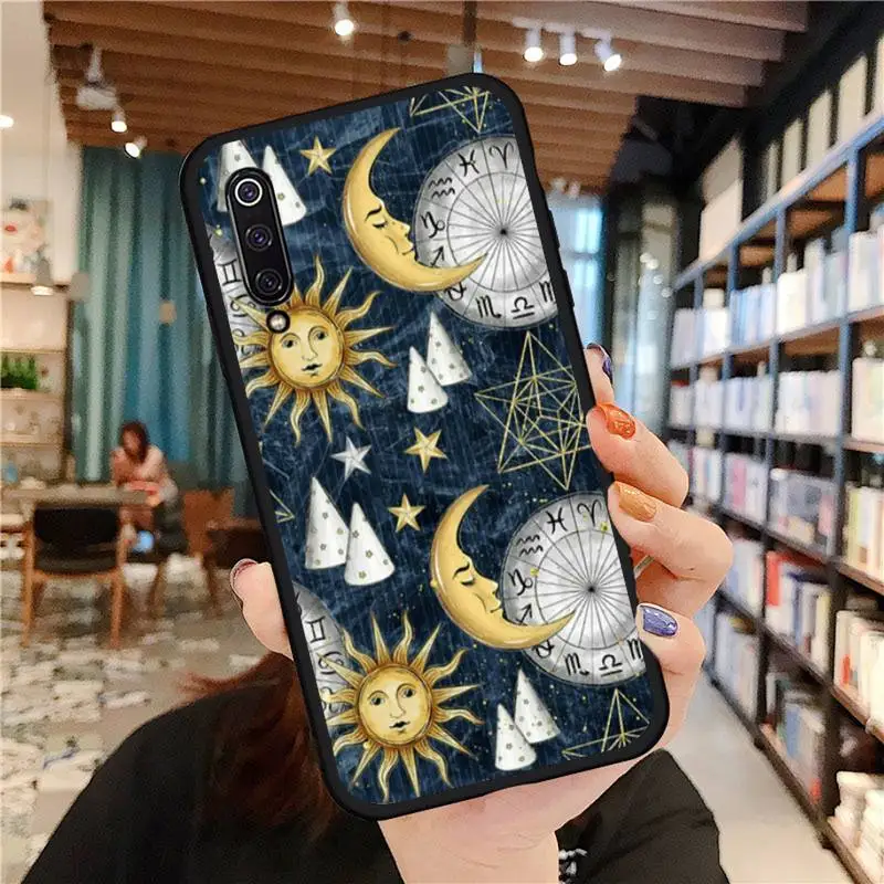

Funny Sun Moon Phone Case black For Xiaomi Redmi mi note 7 8t 9 9t 9s 8 10 10t 11 pro lite K20 max 3