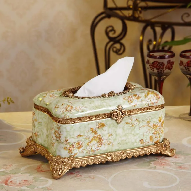 Роскошная коробка для салфеток из смолы в европейском стиле модный и элегантный