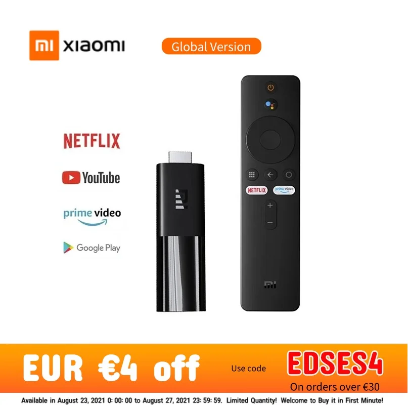 ТВ-приставка Xiaomi Mi TV Stick Android 9 0 четырехъядерный процессор 1 ГБ ОЗУ 8 Гб ПЗУ 1080P HD