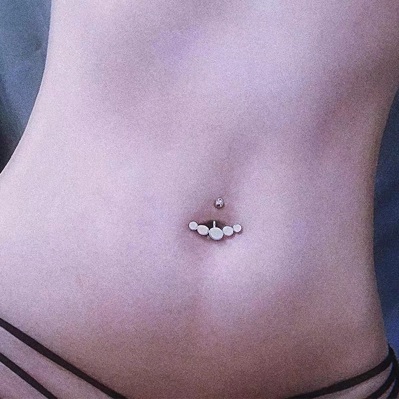 Кольцо для пупка из серебра 925 пробы с опалом | Украшения и аксессуары