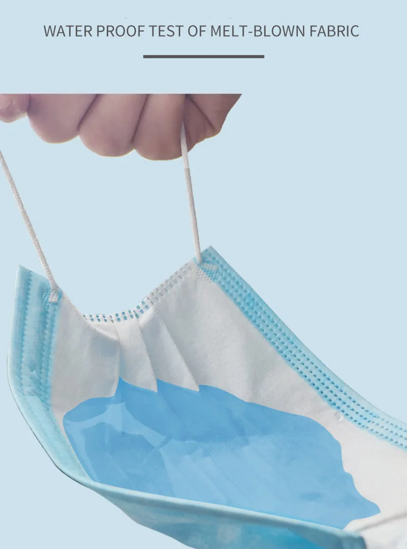 Цветная черная одноразовая Нетканая 3 слойная противопылевая маска с петлями для