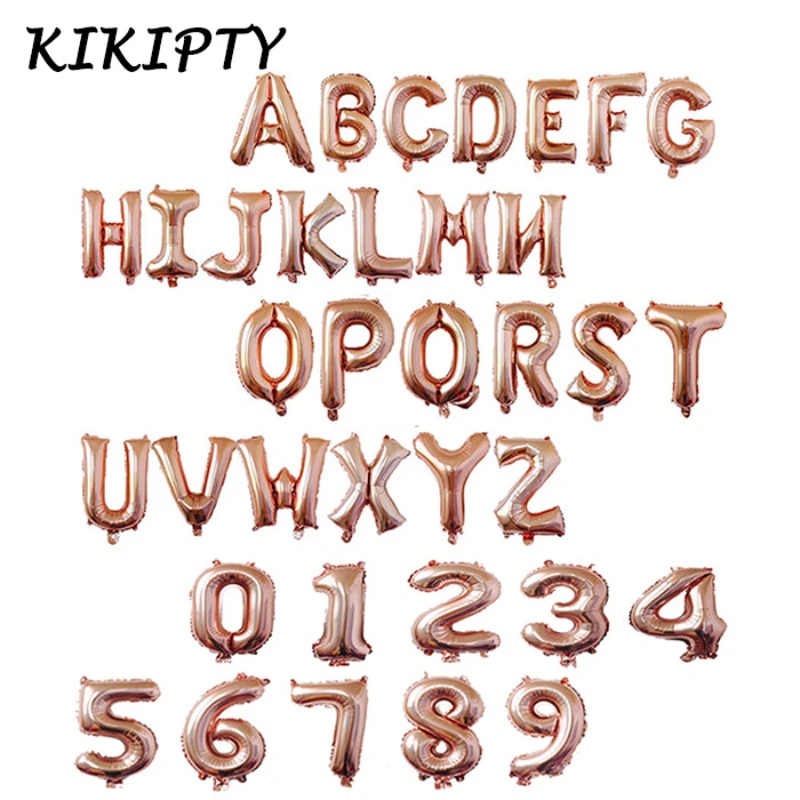 16 дюймов розовое золото номер воздушный шарик из алюминиевой фольги с надписью