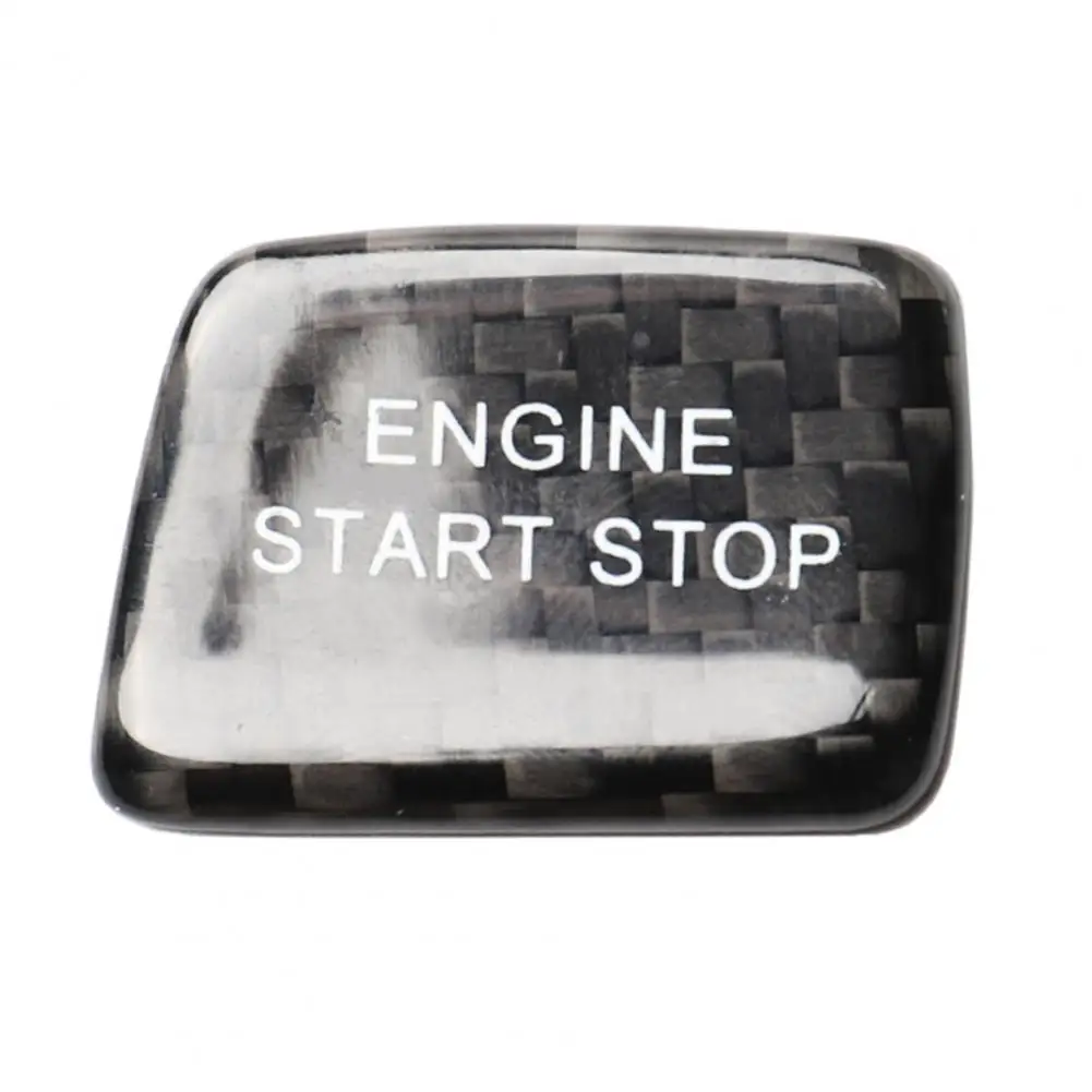 

Sturdy Decals Black Carbon Fiber Keyless Engine Start Stop Switch Decor Trim Premium Panel Trim Cover Protective