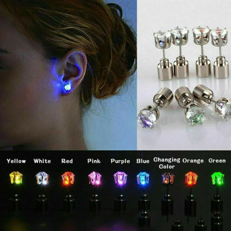 

Girl Flashing Earrings LED Light Luminous Earrings Cube Earrings Bar Nightclub KTV Couple Luminous Jewelry Wholesale