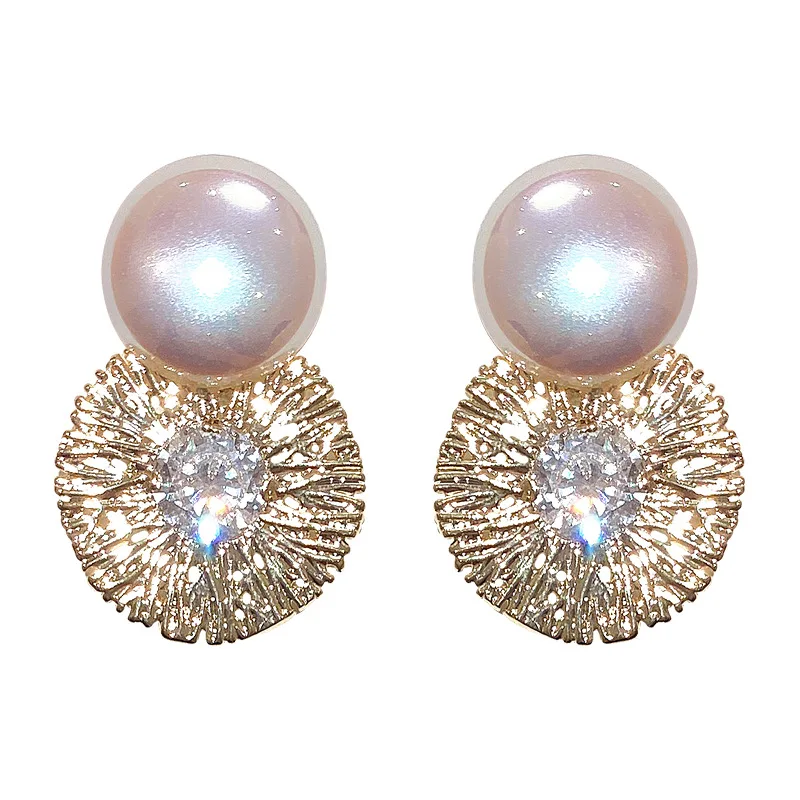 TIMEONLY Уникальный дизайн большой искусственный жемчуг серьги гвоздики в виде