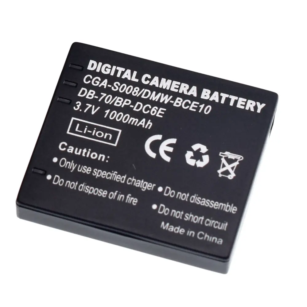 3X Li-Ion Камера Батарея для цифрового фотоаппарата PANASONIC DMW-BCE10 CGA-S008 Leica BP-DC6-E DMC-FS3 FS5 FS20