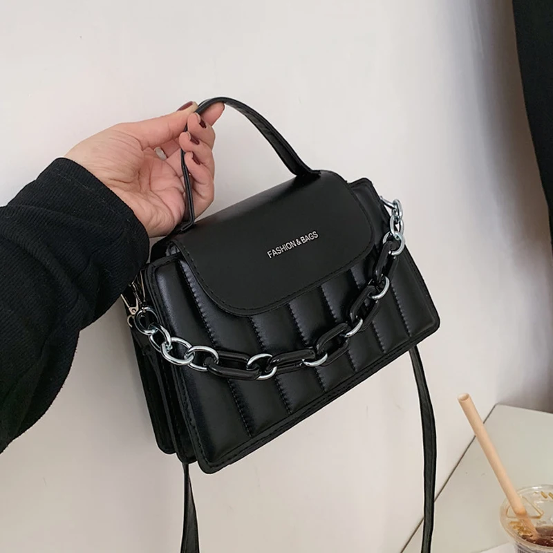 

Designer Handbags Mini Shoulder Bag Solid Pu Leather bag Crossbody Bags For Women Simple Chain Flap Bag Fashion Trend