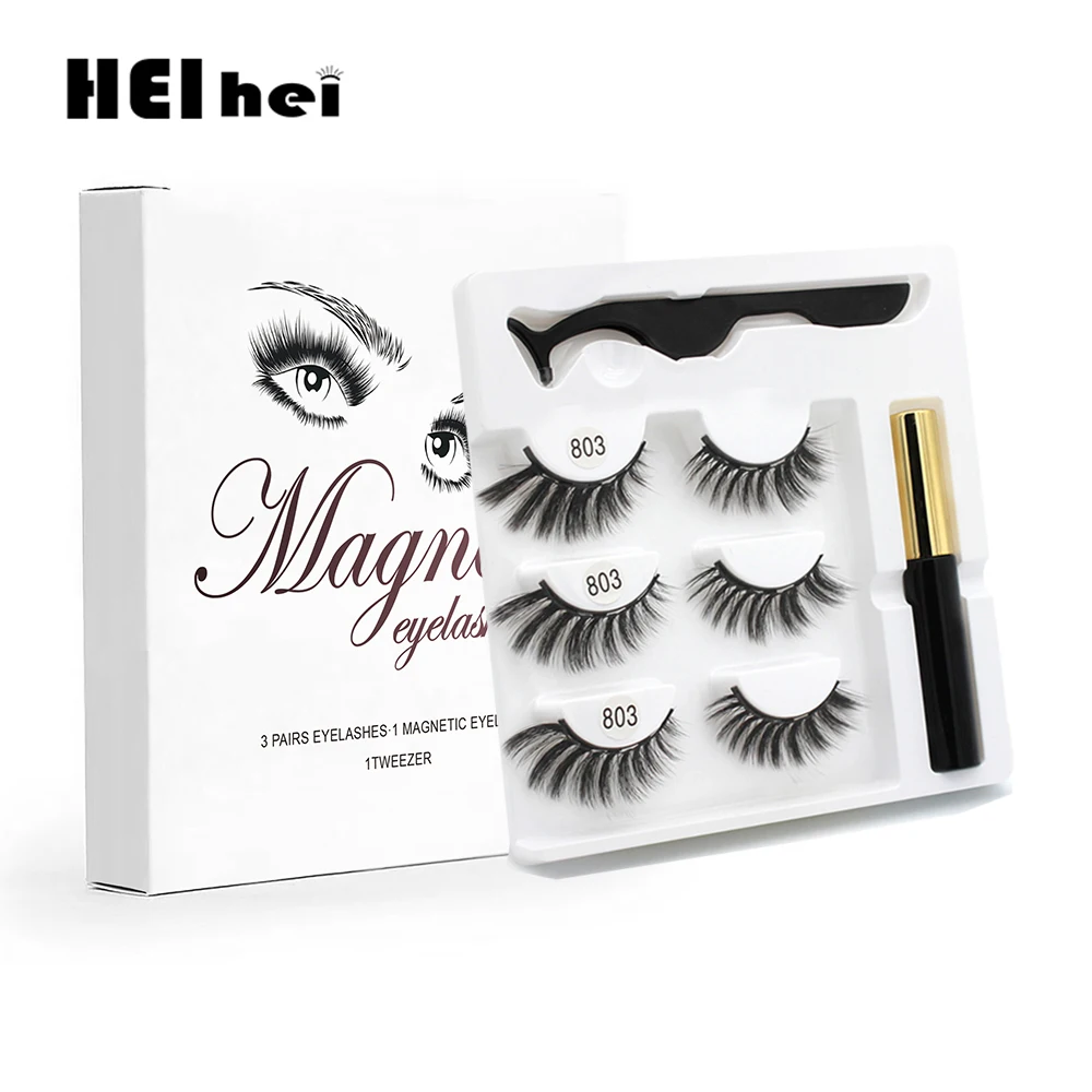 

Magnetic Eyelashes Natural Long Thick Magnetic Liquid Eyeliner Magnetic False Eyelashes Tweezer Set Makeup Set Eyelash Extension