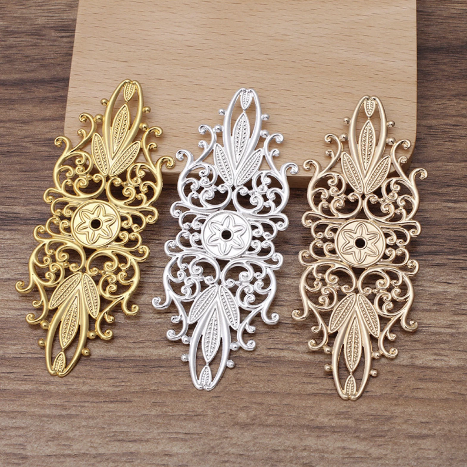 REGELIN Vintage Retro Copper Flower Charms Pendant Jewelry Findings 10pcs/lot 35x87mm DIY Fashion Handmade Material | Украшения и